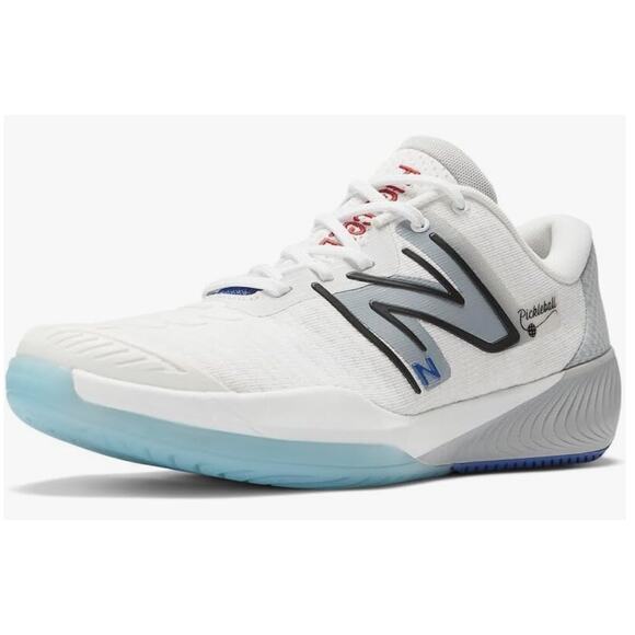 New Balance Men's FuelCell Pickleball Indoor Court Shoe, White/Grey/Royal, 8 - Picture 1 of 9